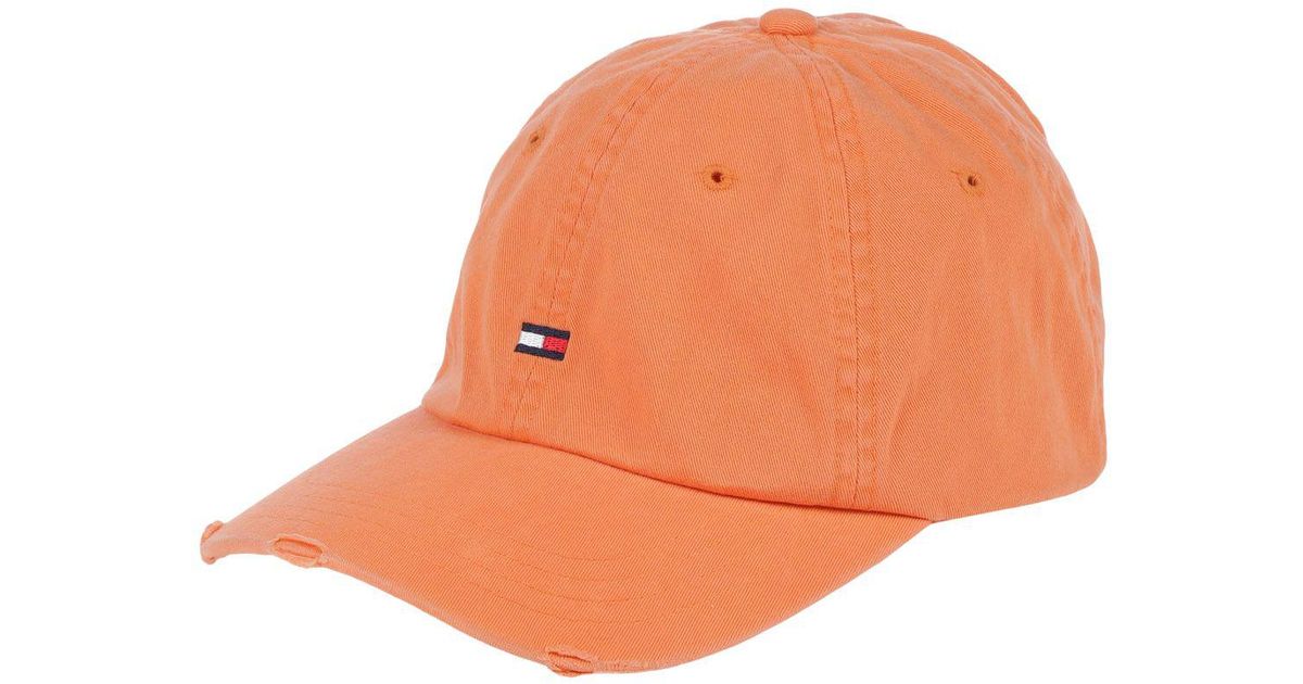orange tommy hilfiger hat