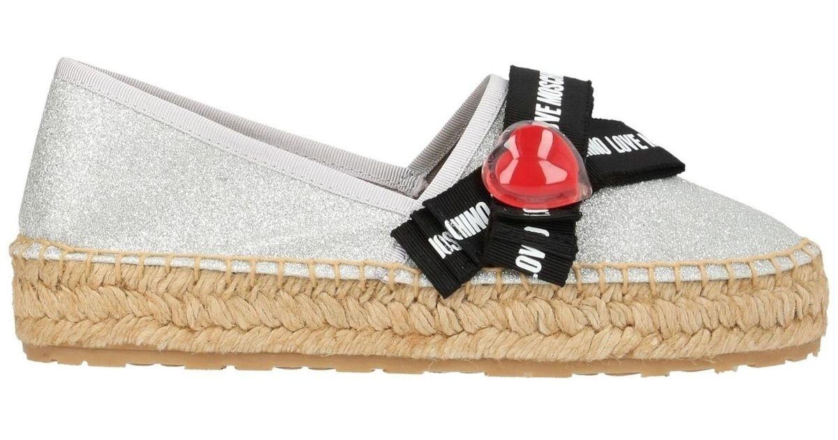 Love Moschino Espadrilles in Silver (Metallic) Lyst