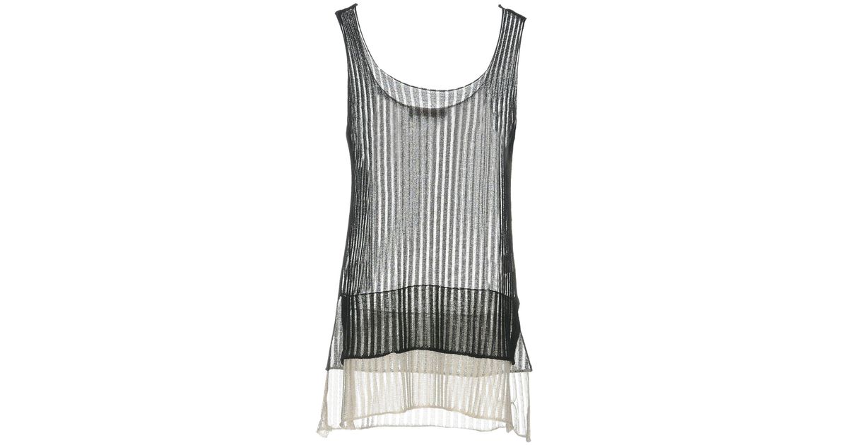 Jucca Synthetic Tank Top in Black - Lyst