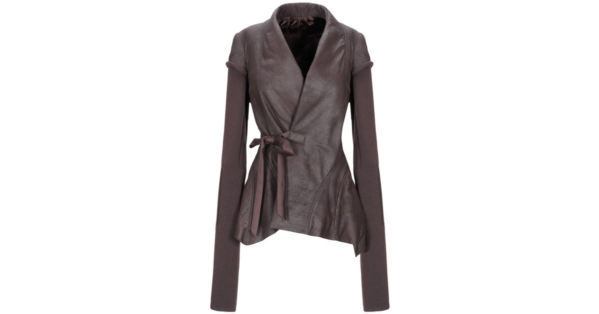 Rick Owens Leather Blazer in Cocoa (Brown) Lyst