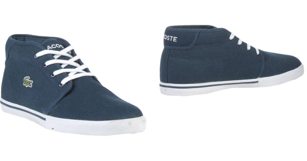 Lacoste Canvas Ankle Boots in Dark Blue 