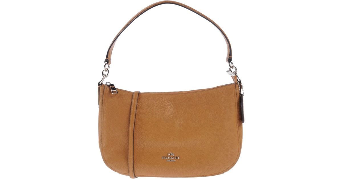 COACH Leather Handbag in Camel (Brown) - Lyst