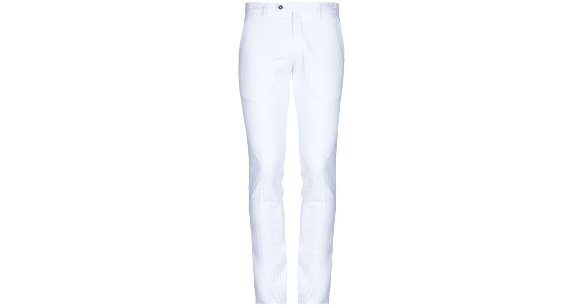 Michael Coal Cotton Casual Trouser in White for Men - Lyst