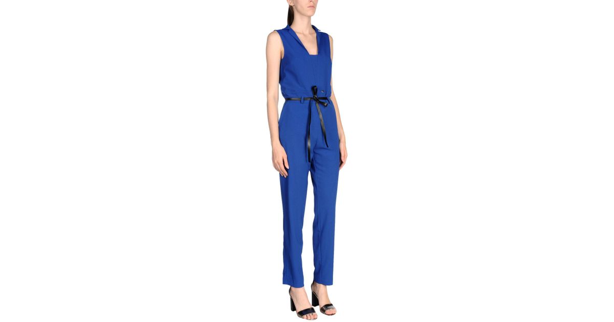 bright blue jumpsuit