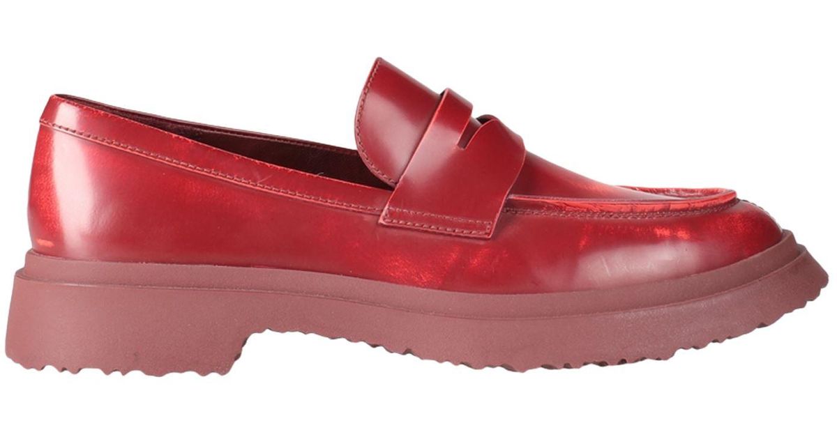 Red Camper Leather Loafers in Brick Red Womens Shoes Flats and flat shoes Loafers and moccasins 