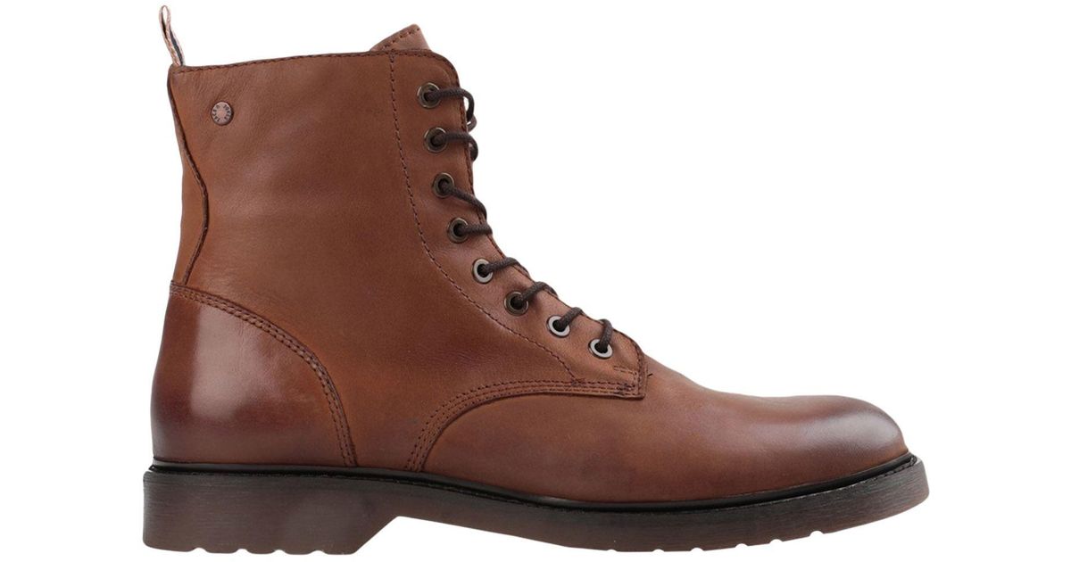 Jack & Jones Leather Ankle Boots in Brown for Men - Lyst