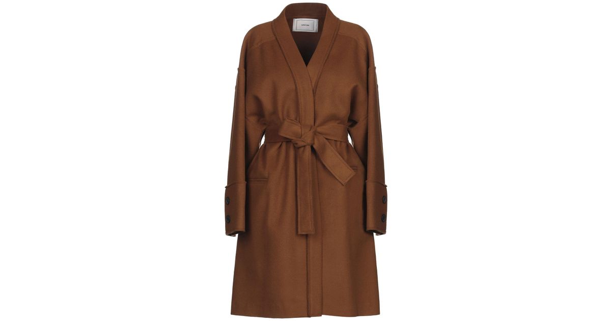 Mauro Grifoni Wool Coat in Brown - Lyst