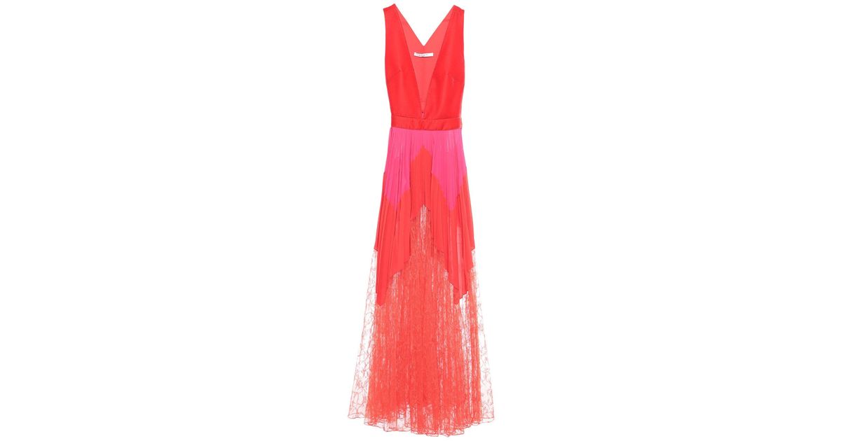 Givenchy Velvet 3/4 Length Dress in Red - Lyst