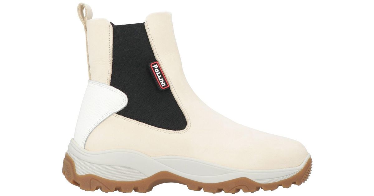 Obuca Pollini Pollini Ivory Ankle Boots Leather in White | Lyst