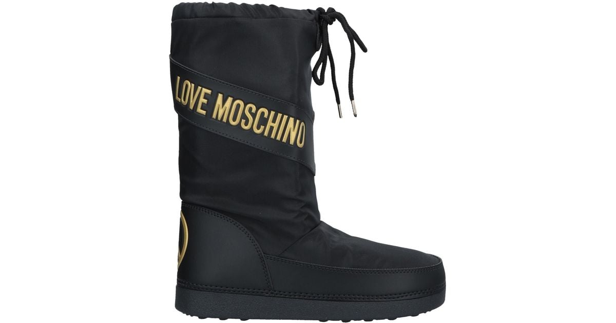 Love Moschino Knee Boots in Black | Lyst