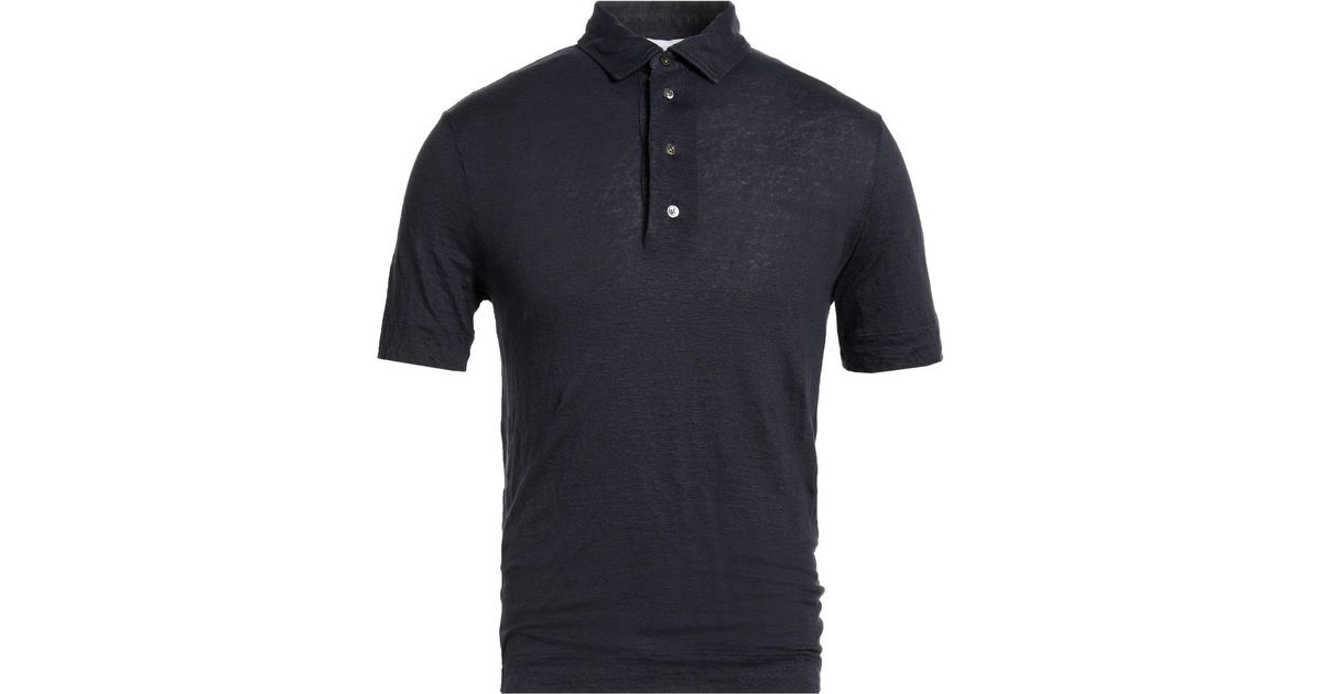 Alpha Studio Polo Shirt Linen, Elastane in Blue for Men | Lyst