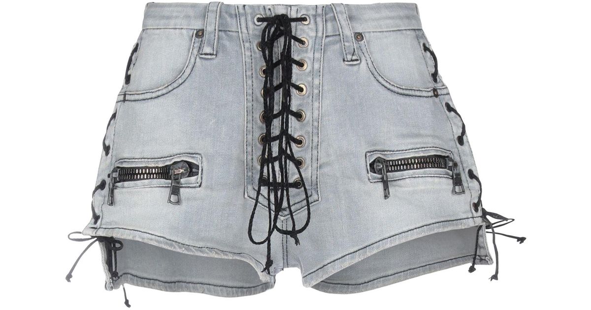 Unravel Project Denim Shorts in Grey (Gray) - Lyst