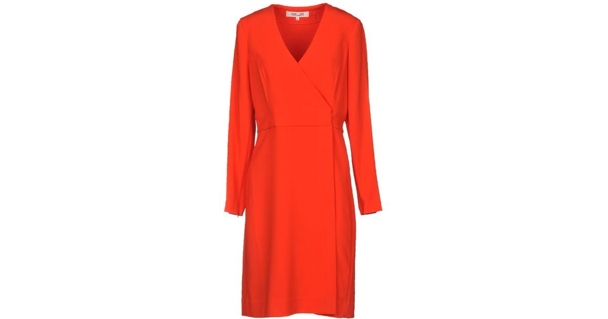 Diane von Furstenberg Synthetic Knee-length Dress in Red - Lyst