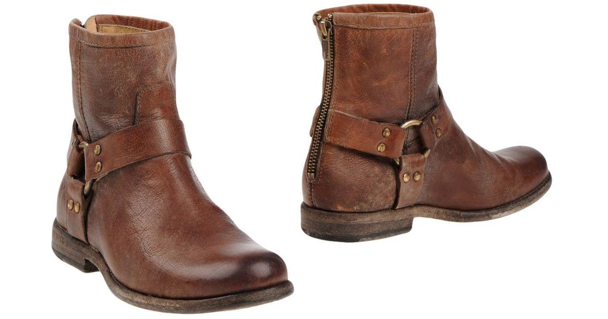 Frye Leather Ankle Boots in Dark Brown (Brown) - Lyst