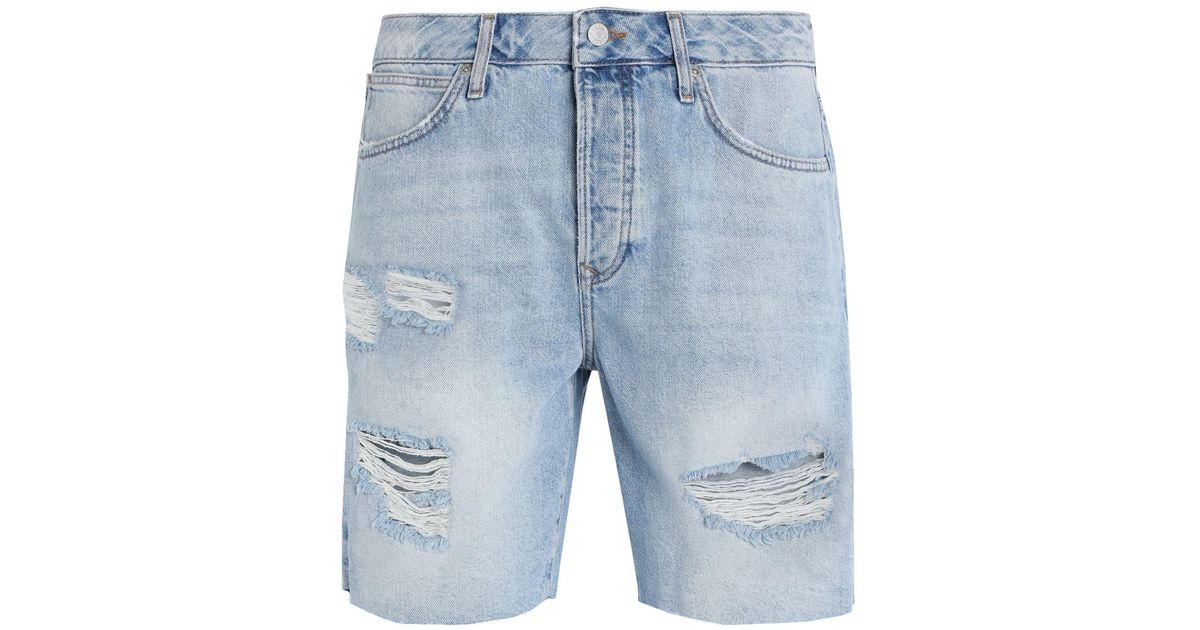 TOPMAN Denim Shorts in Blue for Men | Lyst
