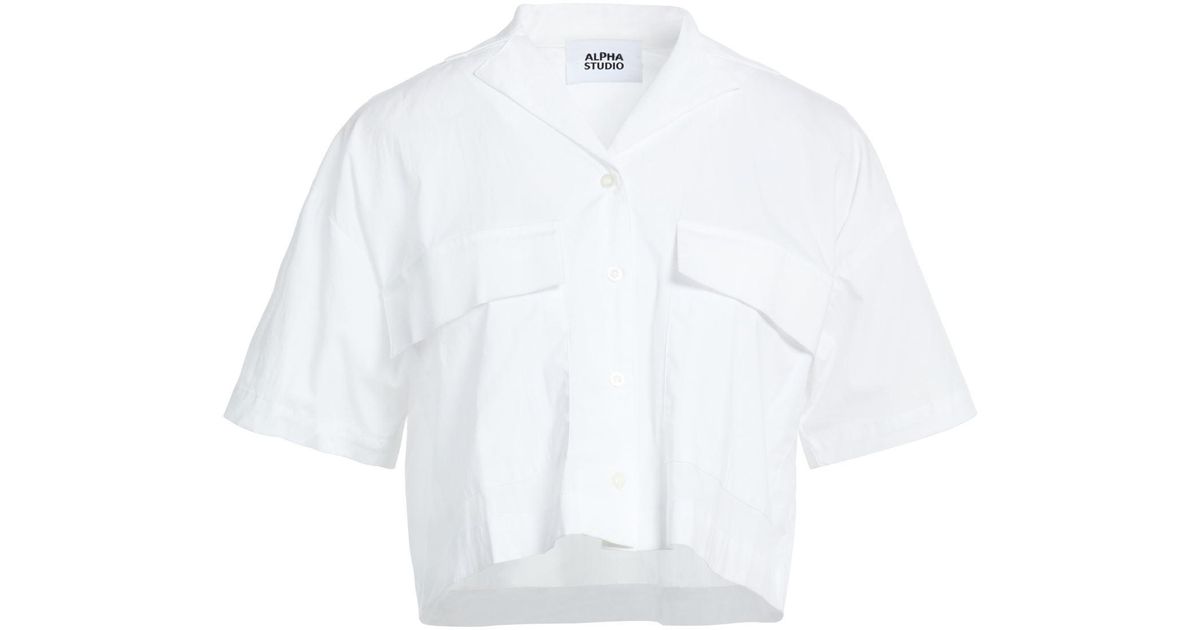 Alpha Studio Shirt in White | Lyst