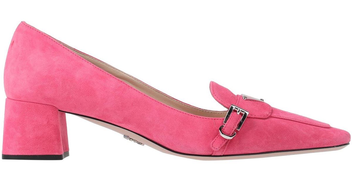 Prada Leather Loafers in Fuchsia (Pink) Lyst