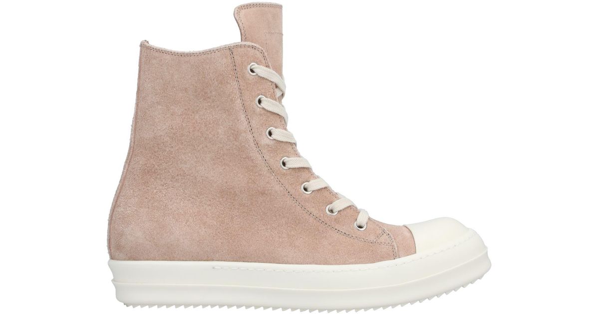 Rick Owens Leather High-tops & Sneakers in Pale Pink (Brown) for Men - Lyst