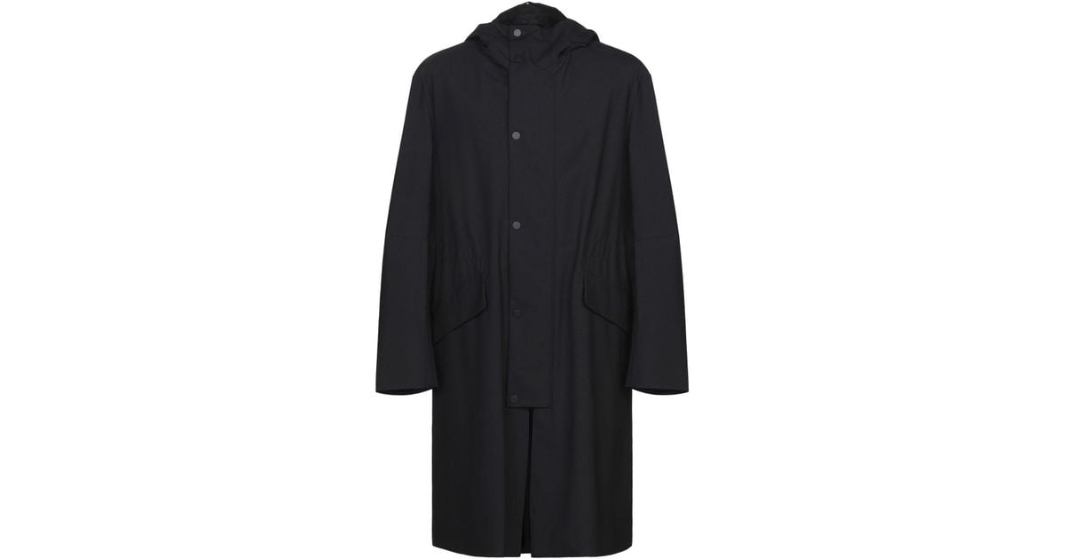 Emporio Armani Wool Overcoat in Dark Blue (Blue) for Men - Lyst