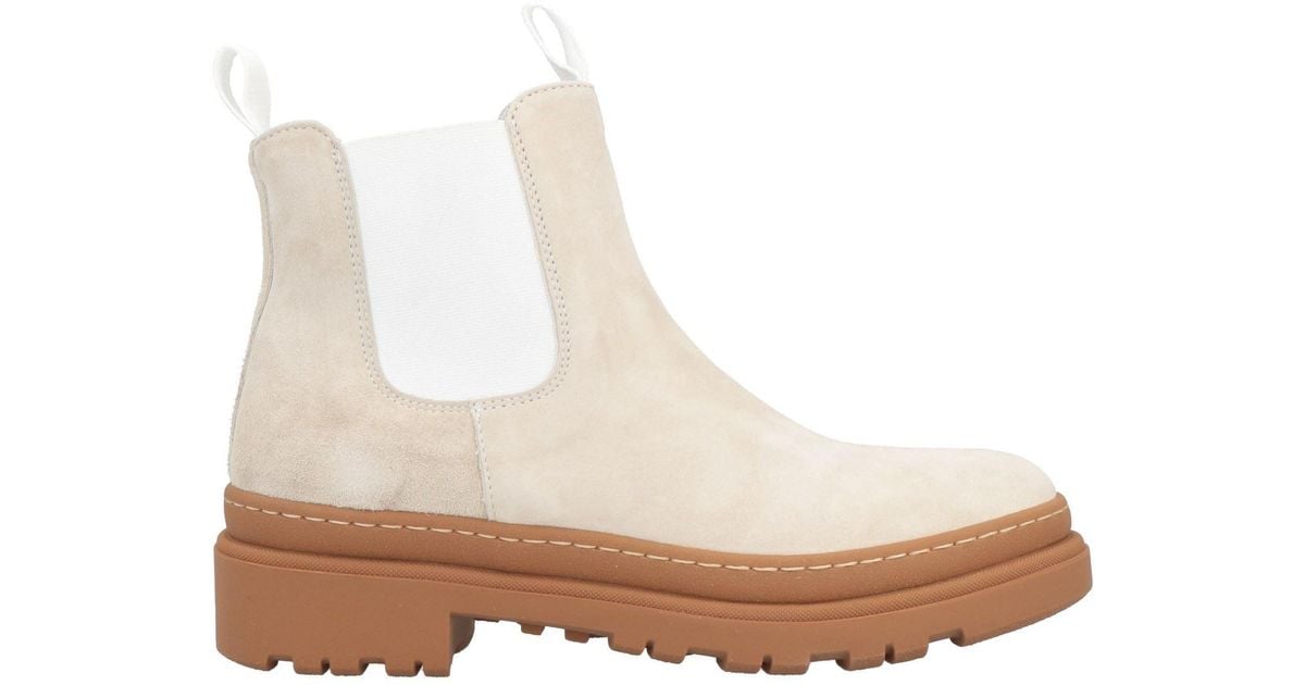 Boemos Leather Ankle Boots in Light Grey (Gray) | Lyst