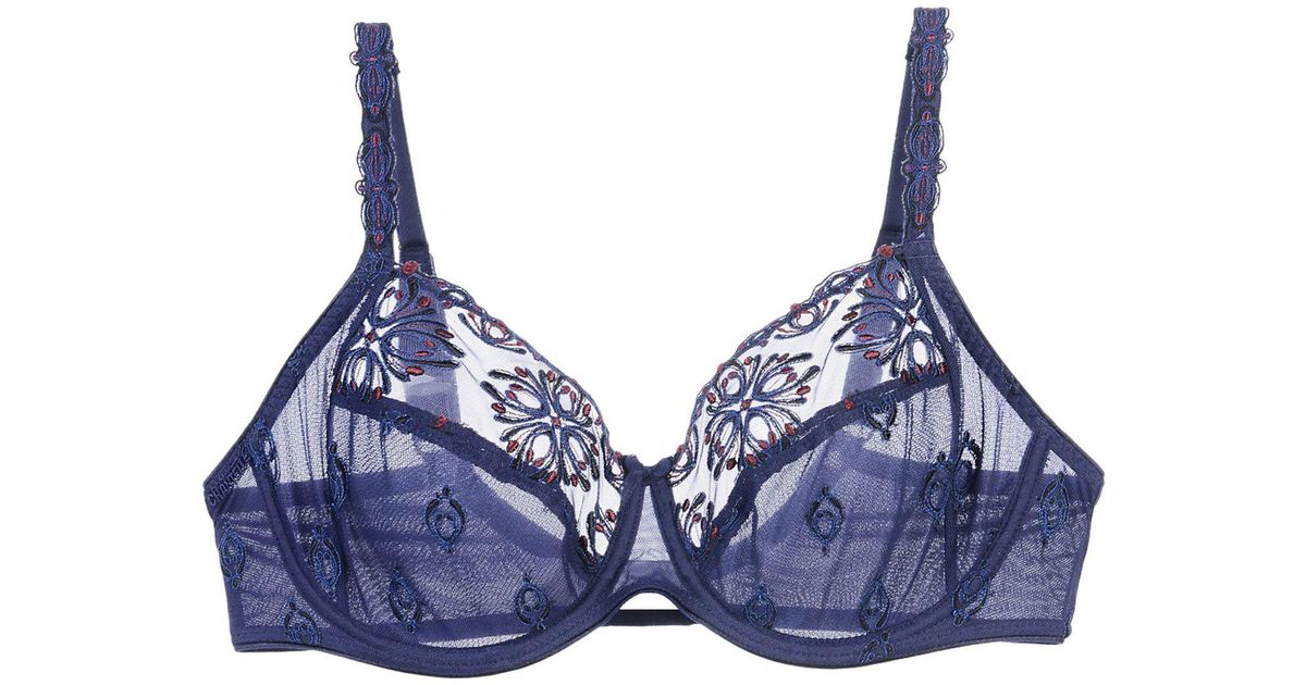 Chantelle Tulle Bra in Dark Blue (Blue) Lyst