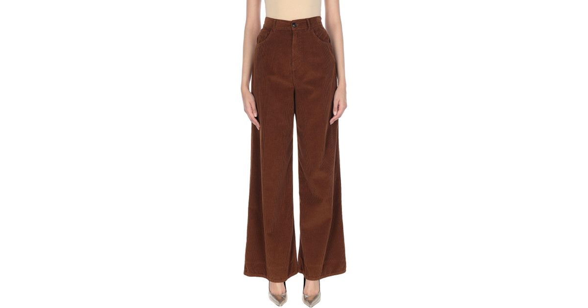 Jucca Velvet Casual Pants in Brown - Lyst