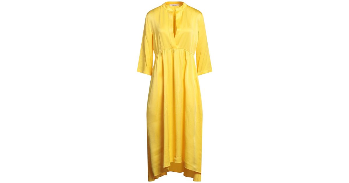 Liviana Conti Midi Dress in Yellow | Lyst
