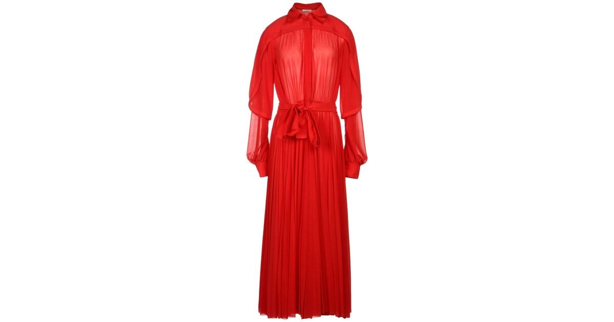 celine red dress