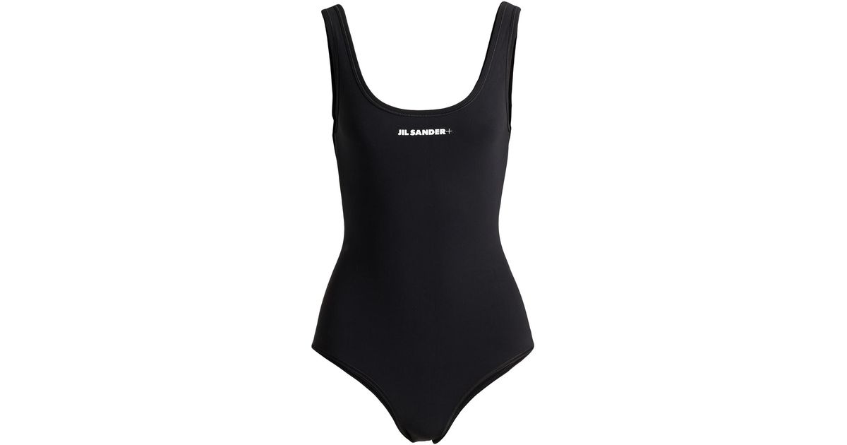 Jil Sander One-piece Swimsuit in Black | Lyst