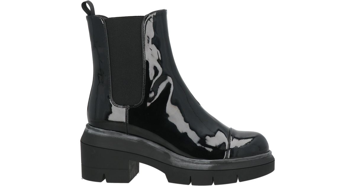 Stuart Foot Stuart Weitzman Ankle Boots Leather, Elastic Fibres in Black | Lyst