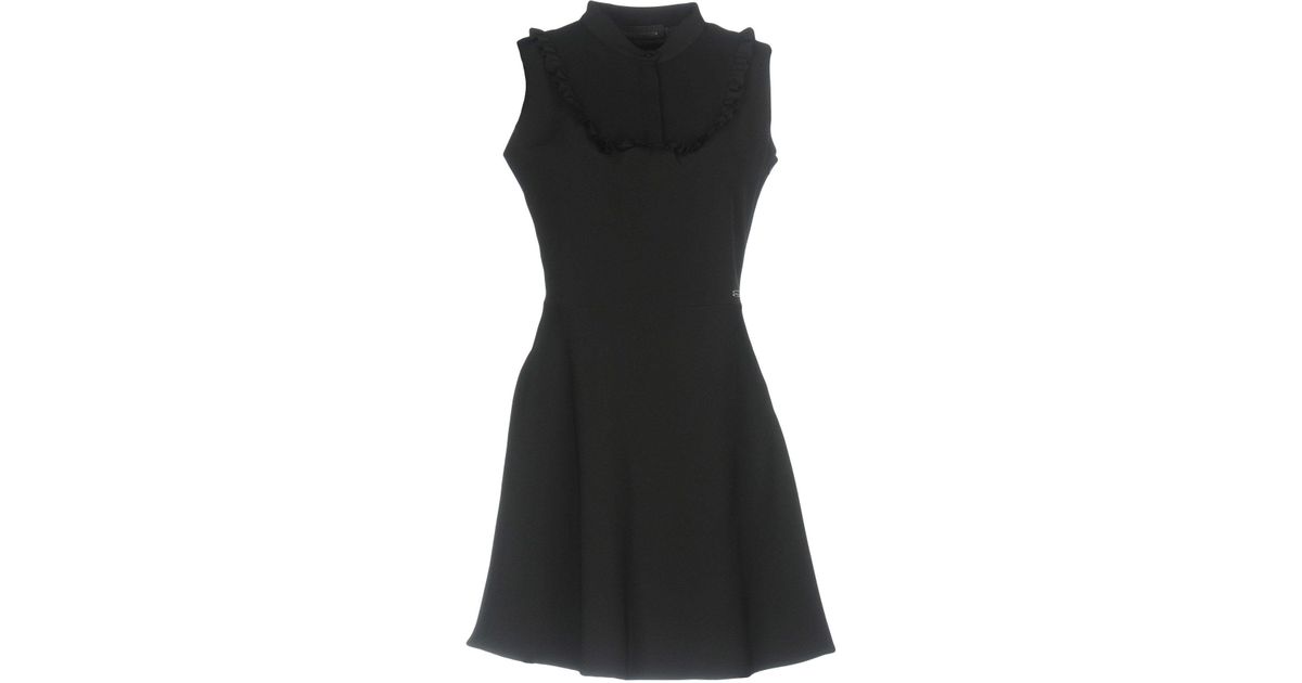 Frankie Morello Synthetic Short Dress in Black - Lyst