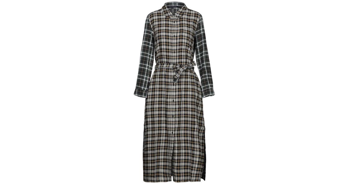 French Connection Flannel 3/4 Length Dress in Black - Lyst