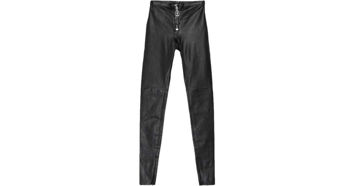 Philipp Plein Leather Casual Pants in Black - Lyst