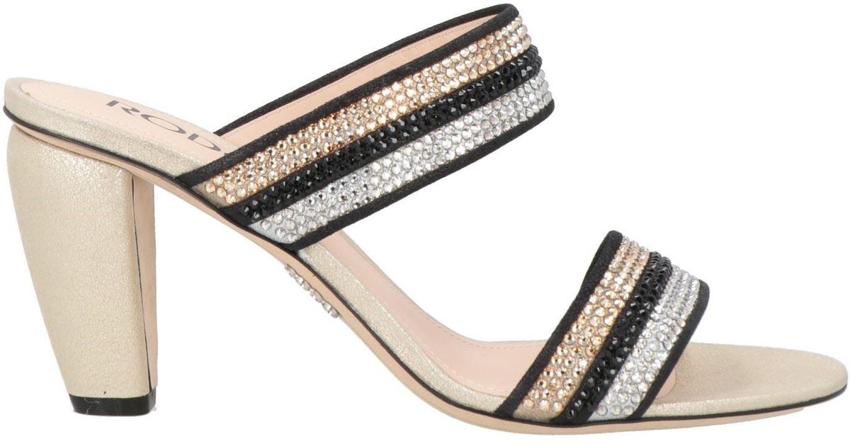 Dutch Rodo Rodo Sandals Leather in Metallic | Lyst