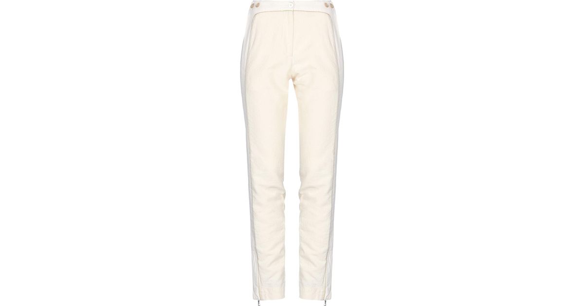 Dries Van Noten Silk Casual Pants in Ivory (White) - Lyst