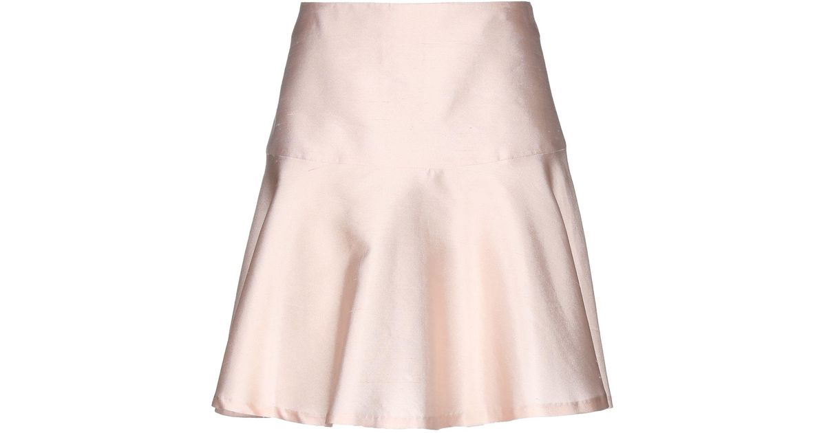 Alberto Biani Silk Knee Length Skirt in Pink - Lyst