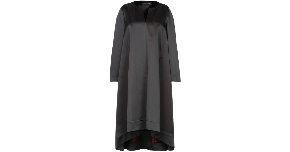Alessandro Dell'acqua Satin Midi Dress in Black - Lyst
