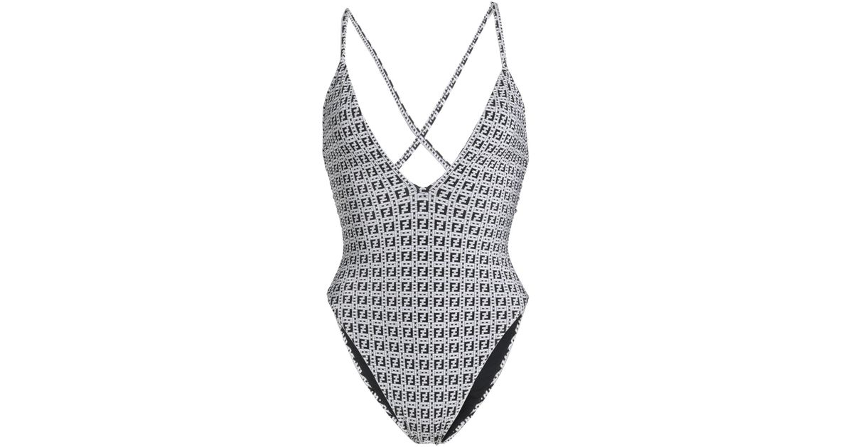 Fendi One-piece Swimsuit in Gray | Lyst