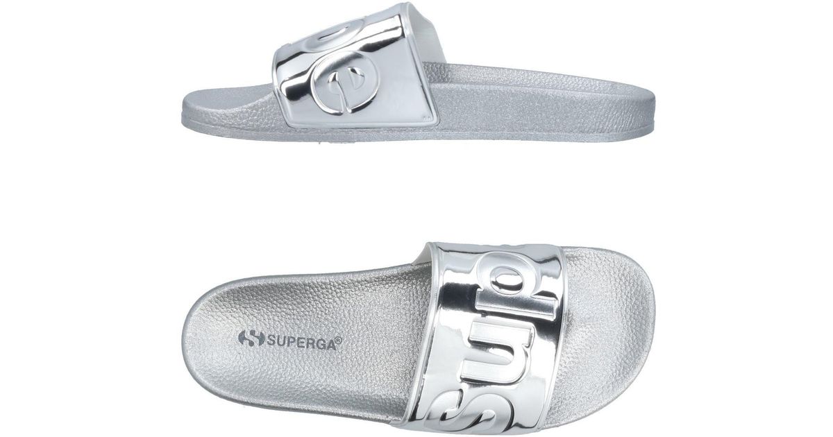 Superga Rubber Sandals in Silver 