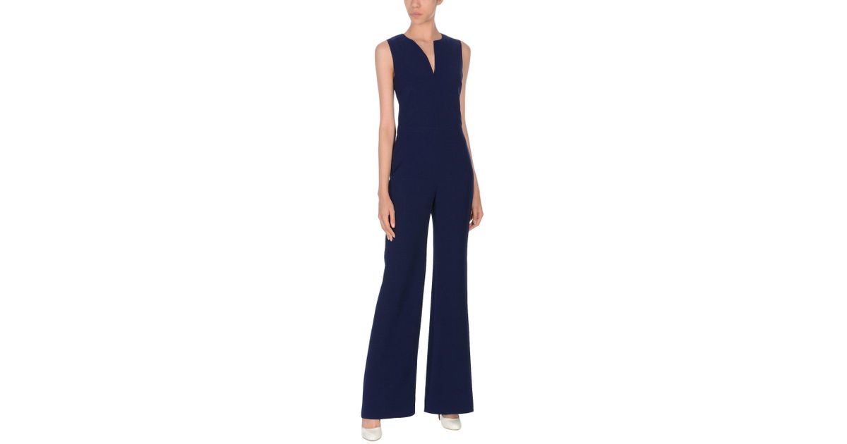 Ralph Lauren Collection Wool Jumpsuit in Dark Blue (Blue) Lyst