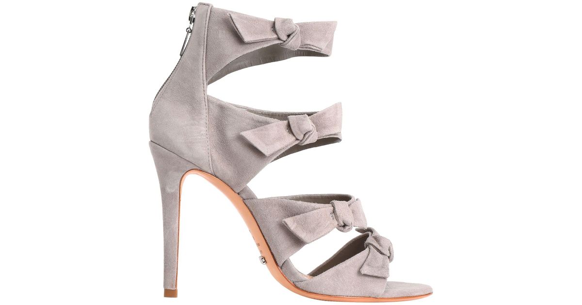 Schutz Suede Sandals in Grey (Gray) - Lyst