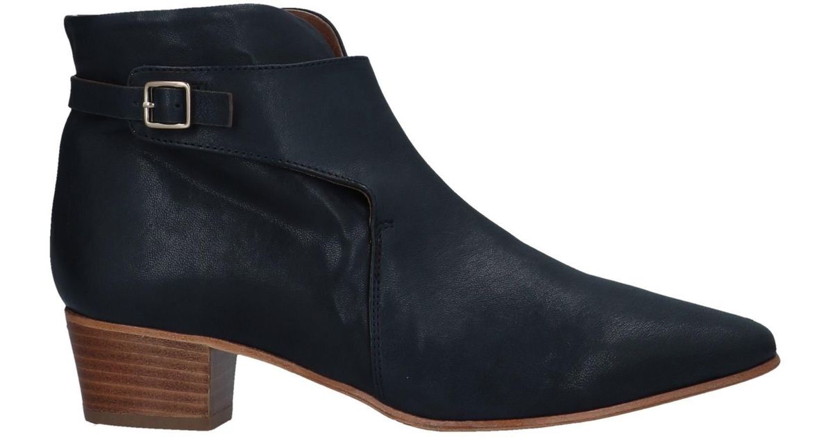 Alberto Fermani Leather Ankle Boots in Dark Blue (Blue) - Lyst