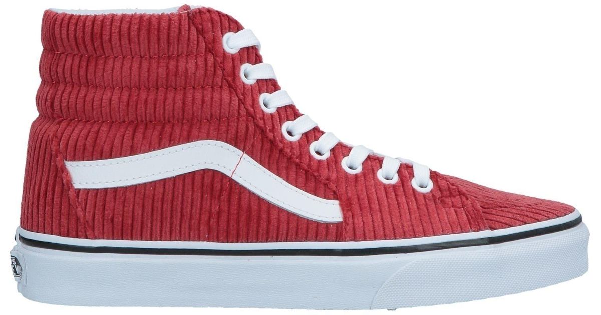 vans red high tops womens