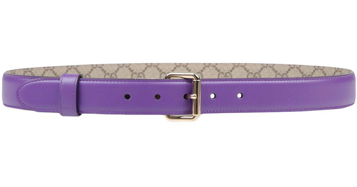 Gucci Leather Belt in Purple - Lyst