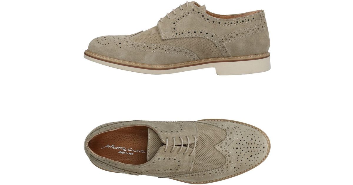 Alberto Moretti Suede Laceup Shoe in Light Grey (Gray