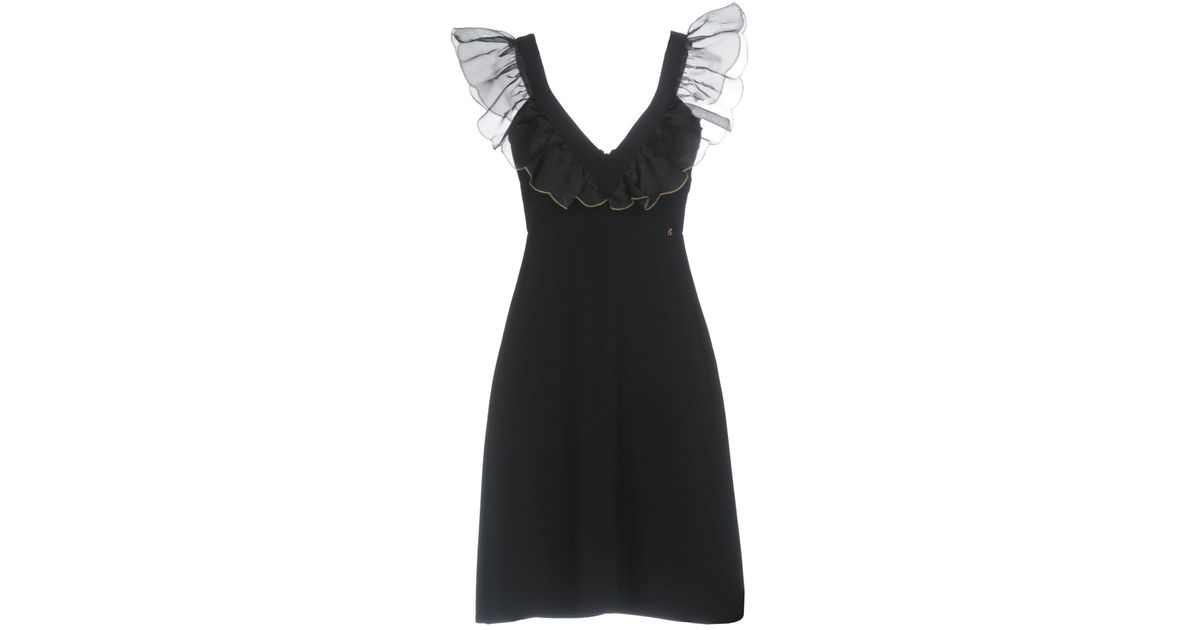 Elisabetta Franchi Synthetic Short Dress in Black - Lyst