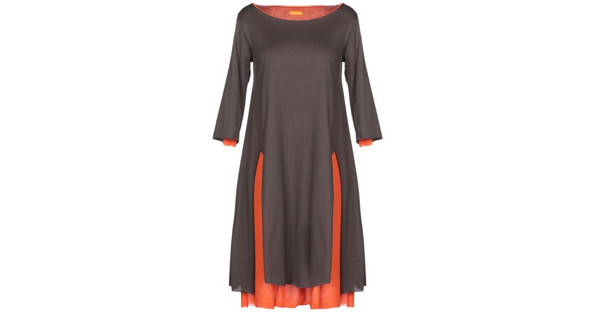 Almeria Tulle Knee-length Dress in Dark Brown (Brown) - Lyst