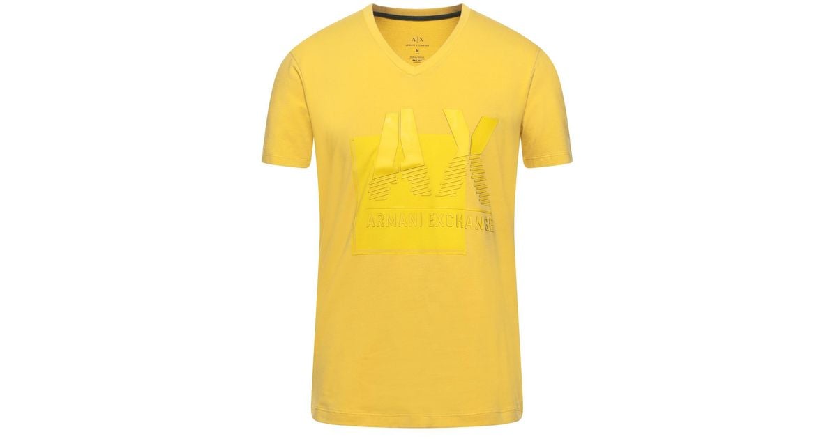 Armani Exchange T-shirt in Yellow for Men - Lyst