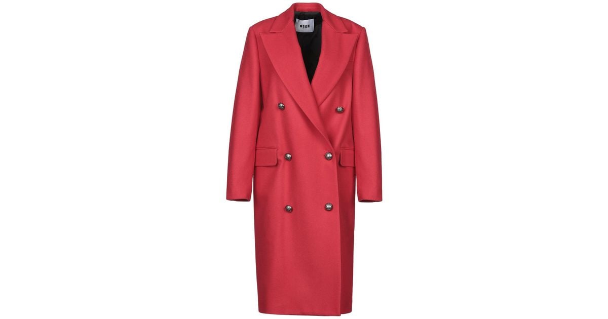 MSGM Coat in Red - Lyst