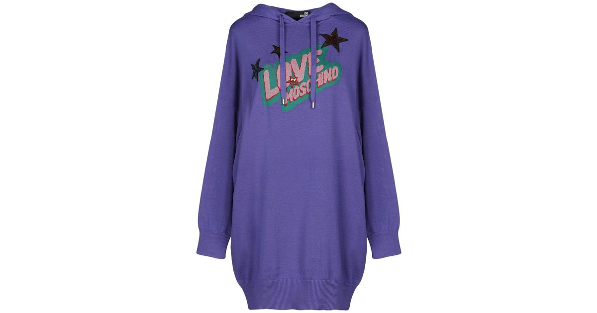 Love Moschino Cotton Sweater in Purple - Lyst
